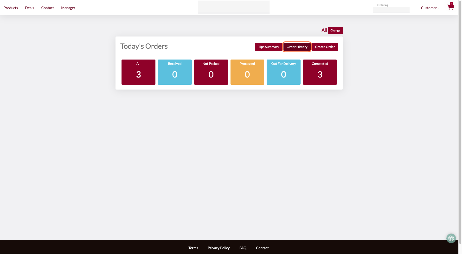 Click on Order History